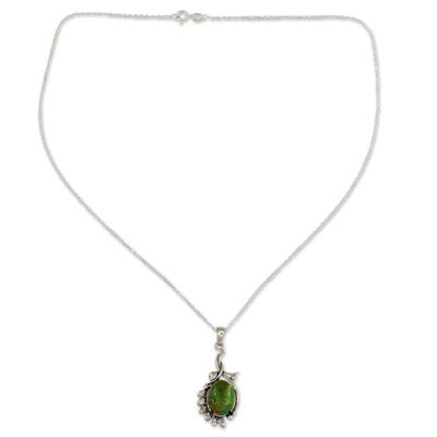 Alternate image for Hand Crafted Green Composite Turquoise Necklace Enchanted Forest