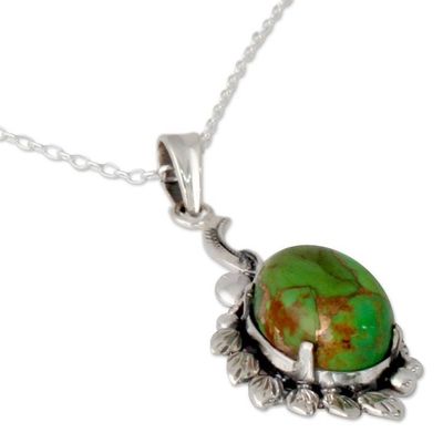 Alternate image for Hand Crafted Green Composite Turquoise Necklace Enchanted Forest