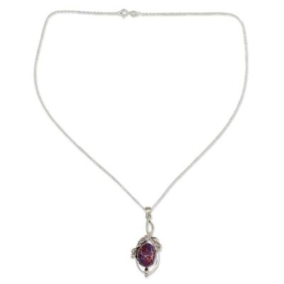 Alternate image for Indian Purple Composite Turquoise Sterling Silver Necklace Sugarplum