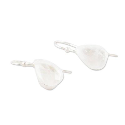 Alternate image for Artisan Crafted Rainbow Moonstone Dangle Earrings Partly Cloudy