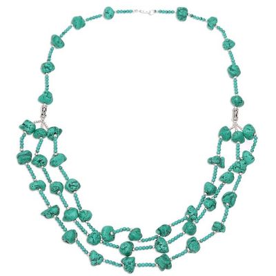 Alternate image for Sterling Silver and Calcite Beaded Long Strand Necklace Blissful Fascination