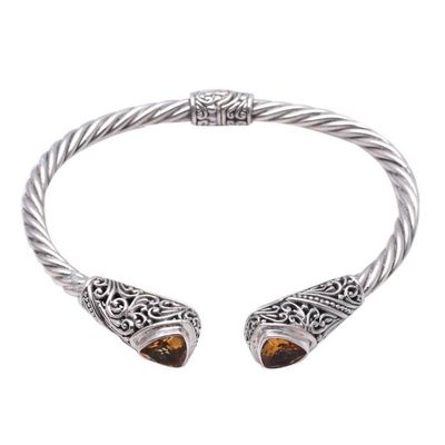 Alternate image for Triangular Citrine Cuff Bracelet Crafted in Bali Triangular Glitter