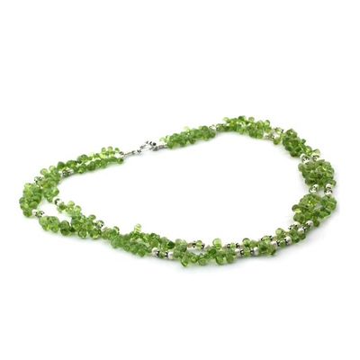 Alternate image for Peridot and pearl strand necklace Kashmiri Meadow