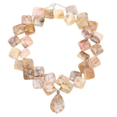 Alternate image for Agate Beaded Pendant Necklace Crafted in India Bohemian Fantasy