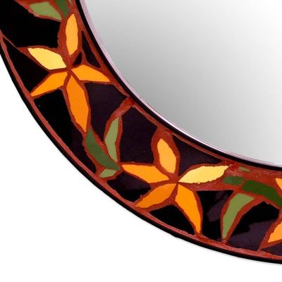 Alternate image for Fair Trade Indian Mosaic Ceramic Mirror Daffodils