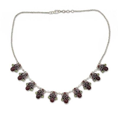 Alternate image for Artisan Crafted Sterling Silver Multigem Necklace Delhi Dynasty