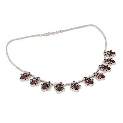 Alternate image for Artisan Crafted Sterling Silver Multigem Necklace Delhi Dynasty