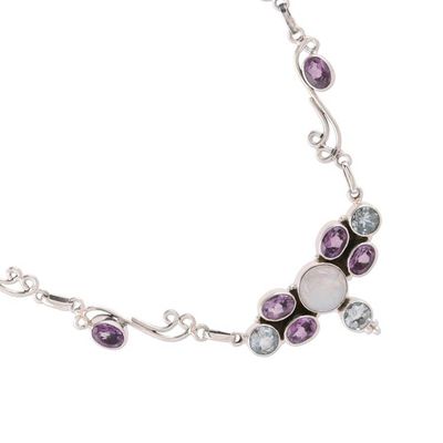 Alternate image for Multi Gemstone Sterling Silver Pendant Necklace from India Sparkling Symphony