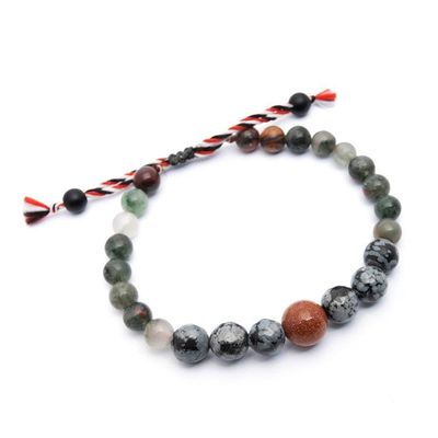 Alternate image for Yoga Tridatu Bloodstone Obsidian Sandstone Mens Bracelet Tridatu Trendy