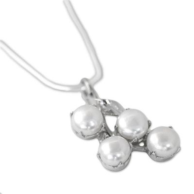 Alternate image for Bridal Pearl Jewelry Sterling Silver Necklace from India Angelic Bouquet