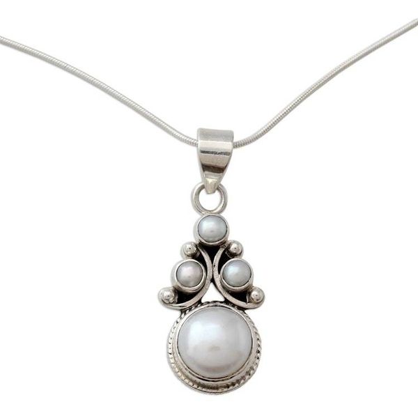 Alternate image for Bridal Pearl Necklace in Sterling Silver from India Angel Tree