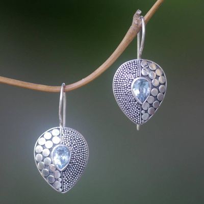 Alternate image for Balinese Fair Trade Silver and Blue Topaz Earrings Azure Sincerity