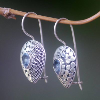 Alternate image for Balinese Fair Trade Silver and Blue Topaz Earrings Azure Sincerity