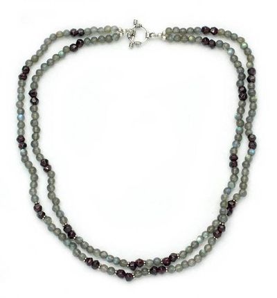 Alternate image for Labradorite and garnet necklace India Twilight