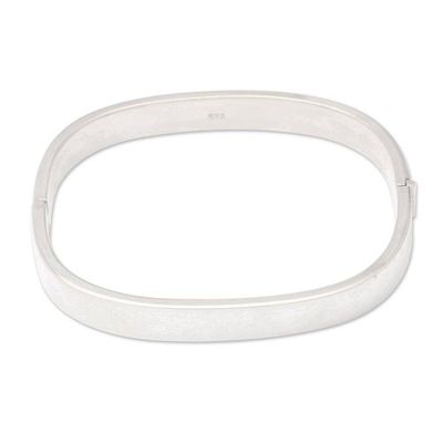 Alternate image for Polished Sterling Silver Bangle-Style Wristband Bracelet Glam and Glow