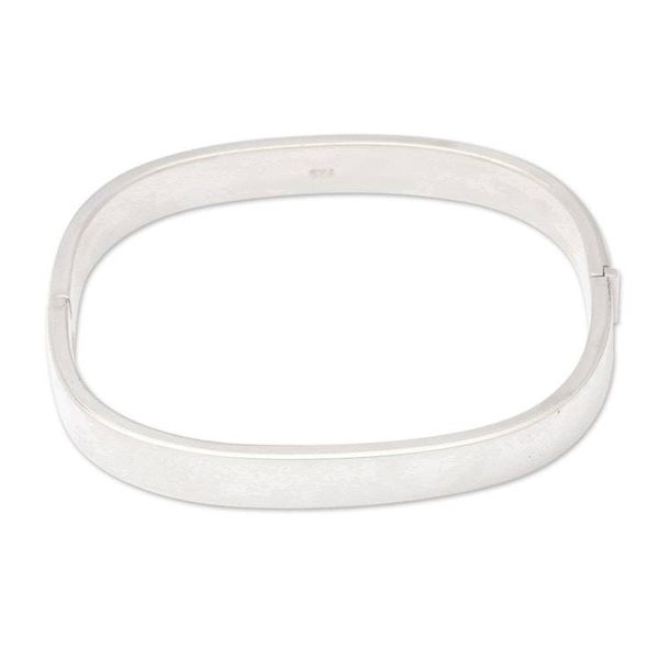 Alternate image for Polished Sterling Silver Bangle-Style Wristband Bracelet Glam and Glow