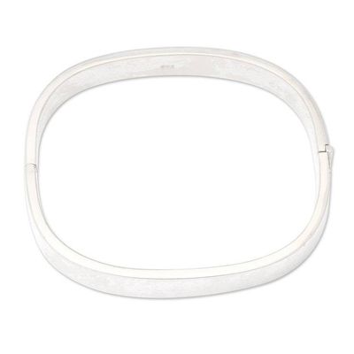 Alternate image for Polished Sterling Silver Bangle-Style Wristband Bracelet Glam and Glow