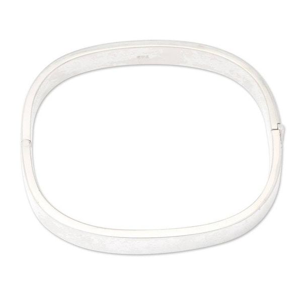 Alternate image for Polished Sterling Silver Bangle-Style Wristband Bracelet Glam and Glow