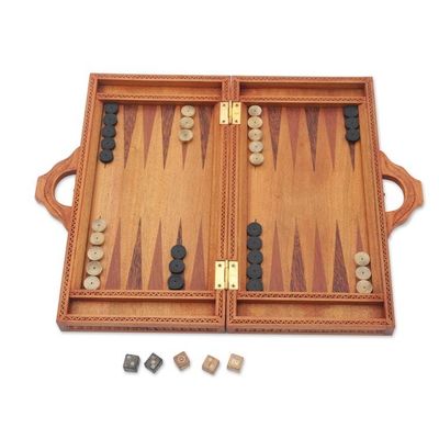 Alternate image for Hand Carved Balinese Romance Backgammon Set Mythic Lovers