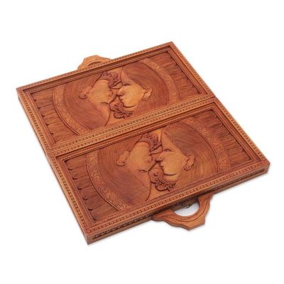 Alternate image for Hand Carved Balinese Romance Backgammon Set Mythic Lovers