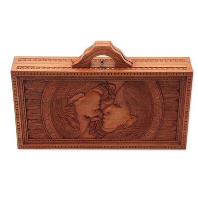 Alternate image for Hand Carved Balinese Romance Backgammon Set Mythic Lovers