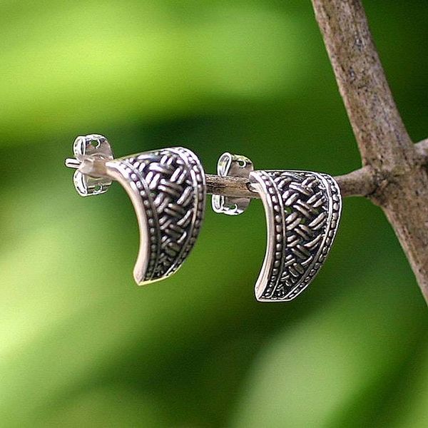 Alternate image for Sterling Silver Drop Earrings from Indonesia Sterling Weaves