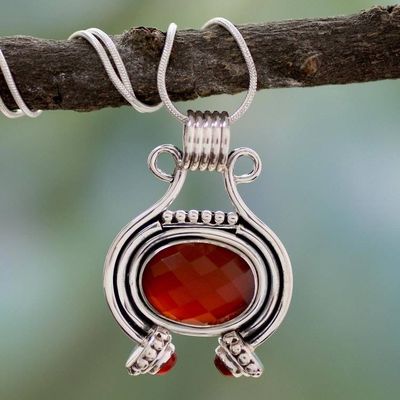 Alternate image for Womens Jewelry Sterling Silver and Carnelian Necklace Desire