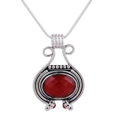 Alternate image for Womens Jewelry Sterling Silver and Carnelian Necklace Desire