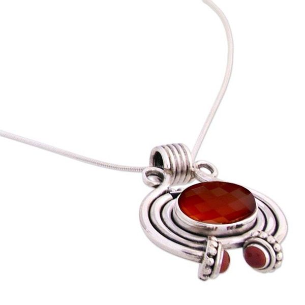 Alternate image for Womens Jewelry Sterling Silver and Carnelian Necklace Desire