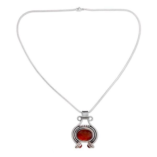Alternate image for Womens Jewelry Sterling Silver and Carnelian Necklace Desire