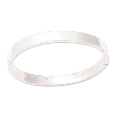 Alternate image for Modern Sterling Silver Bangle-Style Wristband Bracelet Lovely Glow