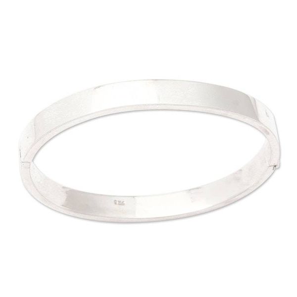 Alternate image for Modern Sterling Silver Bangle-Style Wristband Bracelet Lovely Glow