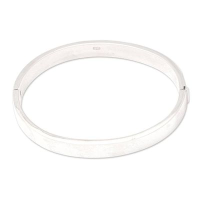 Alternate image for Modern Sterling Silver Bangle-Style Wristband Bracelet Lovely Glow