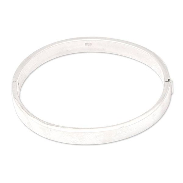 Alternate image for Modern Sterling Silver Bangle-Style Wristband Bracelet Lovely Glow
