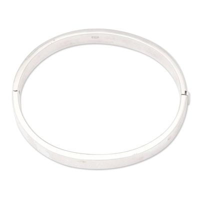Alternate image for Modern Sterling Silver Bangle-Style Wristband Bracelet Lovely Glow
