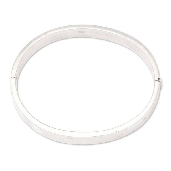 Alternate image for Modern Sterling Silver Bangle-Style Wristband Bracelet Lovely Glow