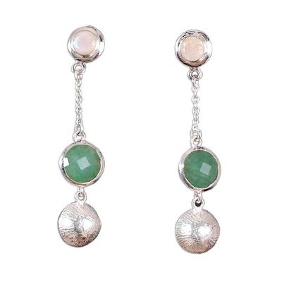 Alternate image for Sterling Silver Multi-Gemstone Dangle Earrings from India Charismatic Splendor