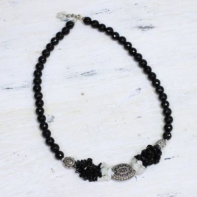 Alternate image for Onyx and moonstone strand necklace Treasure