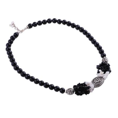 Alternate image for Onyx and moonstone strand necklace Treasure