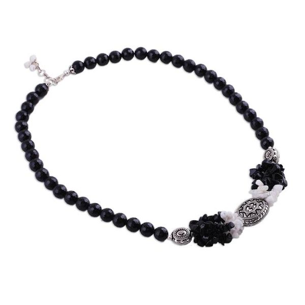 Alternate image for Onyx and moonstone strand necklace Treasure