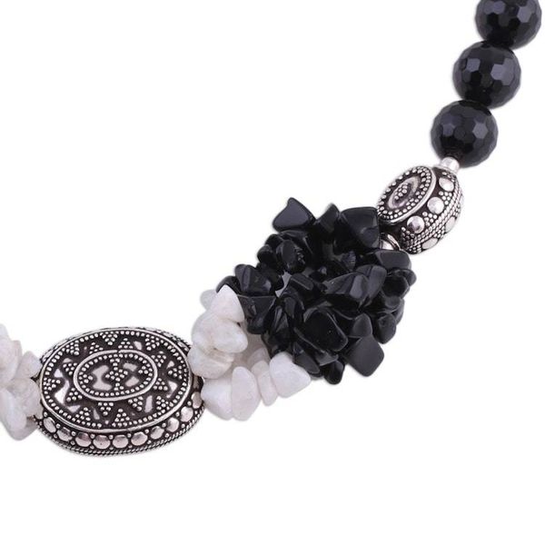 Alternate image for Onyx and moonstone strand necklace Treasure