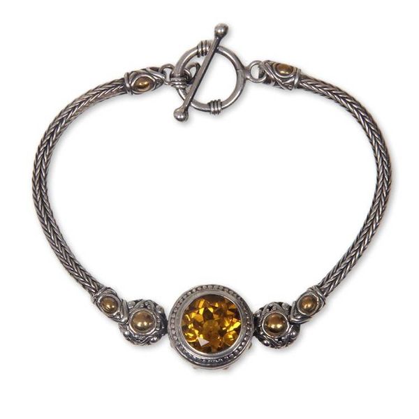 Alternate image for Gold Accent Braided Sterling Bracelet with Citrine Tenganan Warmth