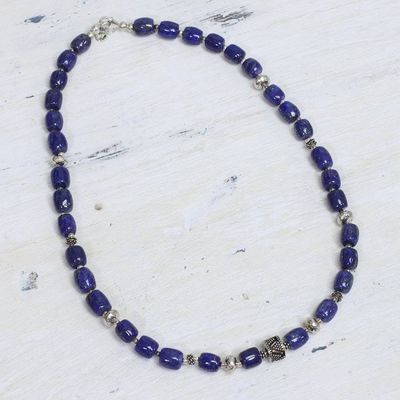 Alternate image for Lapis lazuli beaded necklace India Glamour