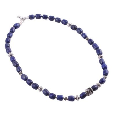 Alternate image for Lapis lazuli beaded necklace India Glamour
