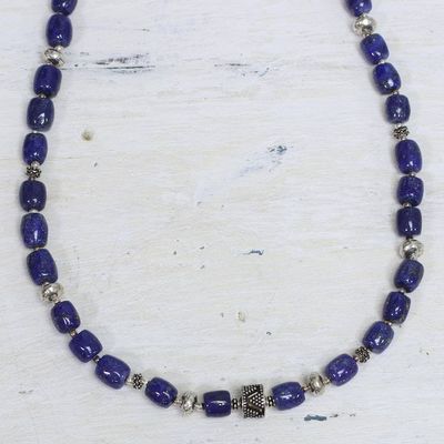 Alternate image for Lapis lazuli beaded necklace India Glamour