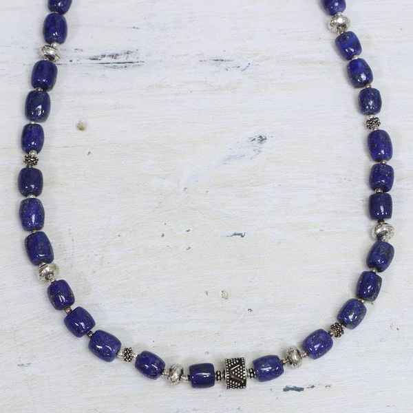 Alternate image for Lapis lazuli beaded necklace India Glamour