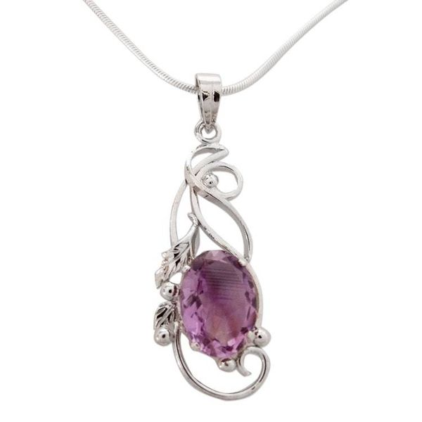 Alternate image for Sterling Silver and Amethyst Necklace Birthstone Jewelry Delhi Lilac