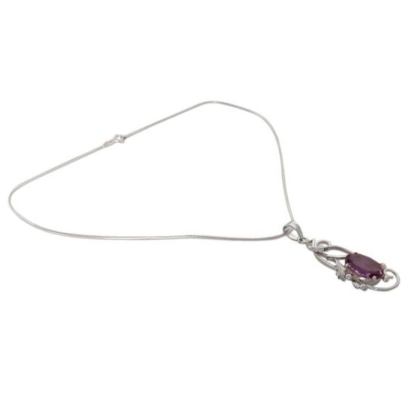 Alternate image for Sterling Silver and Amethyst Necklace Birthstone Jewelry Delhi Lilac