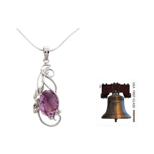 Alternate image for Sterling Silver and Amethyst Necklace Birthstone Jewelry Delhi Lilac