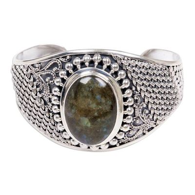 Alternate image for Labradorite Sterling Silver Cuff Bracelet Glorious
